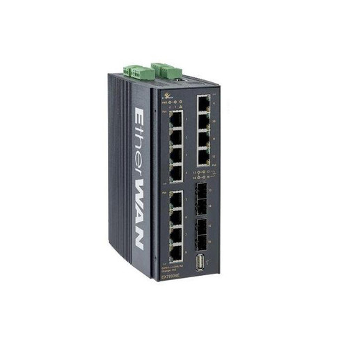 EtherWAN EX78934E-0VB Ethernet Switch - 12 Ports - Manageable - Gigabit Ethernet - 10/100/1000Base-TX 100/1000Base-X - 3 Layer Supported - Modular