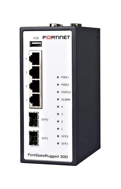 Fortinet FortiGate Rugged FGR-30D Network Security/Firewall Appliance - 4 Port - 1000Base-T 1000Base-X - Gigabit Ethernet - SHA-256 AES (256-bit)