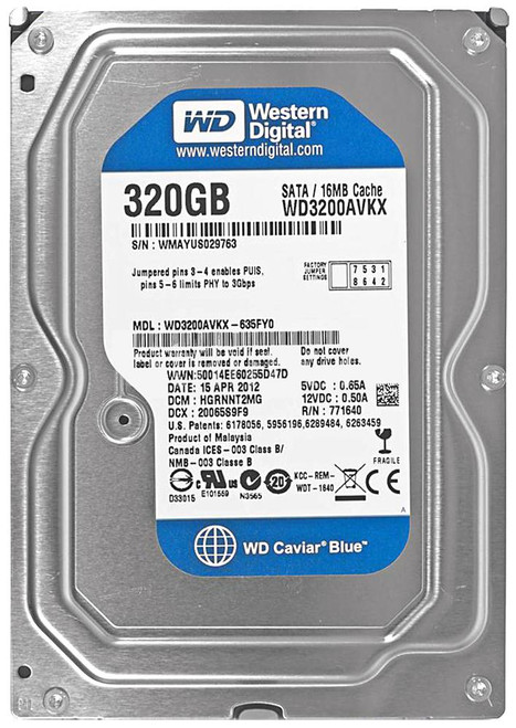 WD3200AVKX-635FY0 Western Digital AV 320GB 7200RPM SATA 6Gbps 16MB