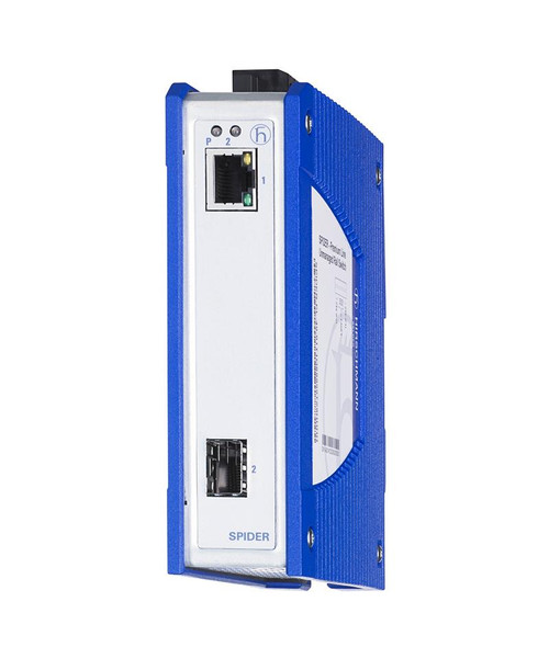Hirschmann Spider III 2-Ports (1x RJ-45 and 1x 100/1000Base-FX Port) Unmanaged Industrial Ethernet Rail Switch (Refurbished)