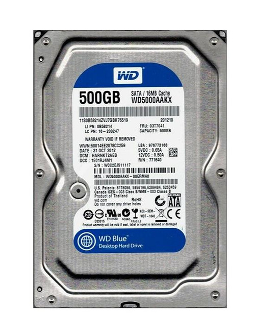 WD5000AAKX-08ERMA Western Digital Caviar Blue 500GB 7200RPM SATA