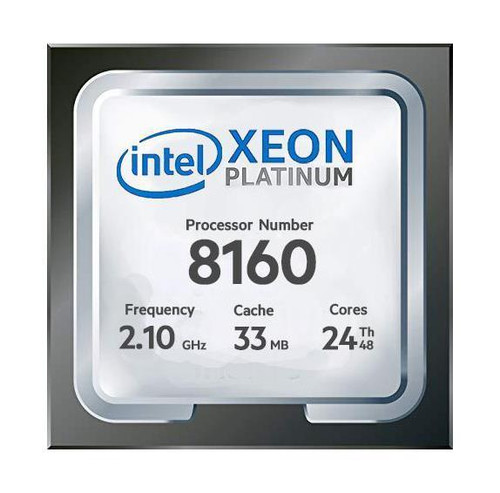 Dell 2.10GHz 10.40GT/s UPI 33MB L3 Cache Socket LGA3647 Intel Xeon Platinum 8160 24-Core Processor Upgrade