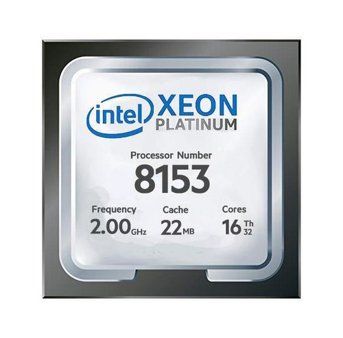 Dell 2.00GHz 10.40GT/s UPI 22MB L3 Cache Socket LGA3647 Intel Xeon Platinum 8153 16-Core Processor Upgrade