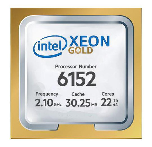 Dell 2.10GHz 10.40GT/s UPI 30.25MB L3 Cache Socket LGA3647 Intel Xeon Gold 6152 22-Core Processor Upgrade
