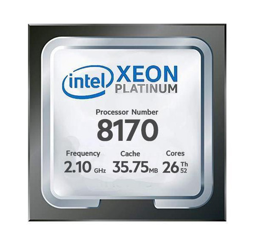 Dell 2.10GHz 10.40GT/s UPI 35.75MB L3 Cache Socket LGA3647 Intel Xeon Platinum 8170 26-Core Processor Upgrade