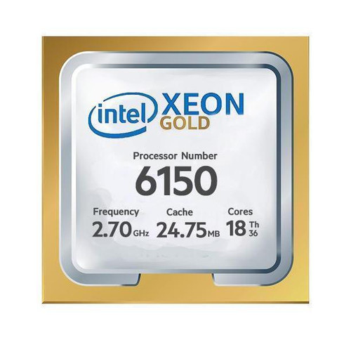 Dell 2.70GHz 10.40GT/s UPI 24.75MB L3 Cache Socket LGA3647 Intel Xeon Gold 6150 18-Core Processor Upgrade