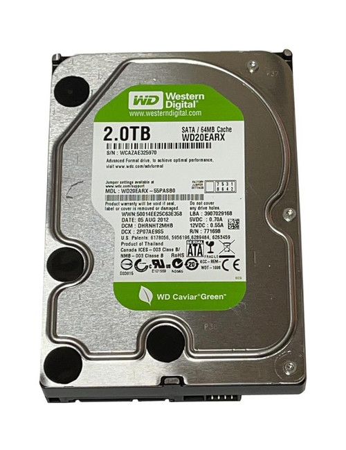 WD20EARX Western Digital Caviar Green 2TB 5400RPM SATA 6Gbps 64MB