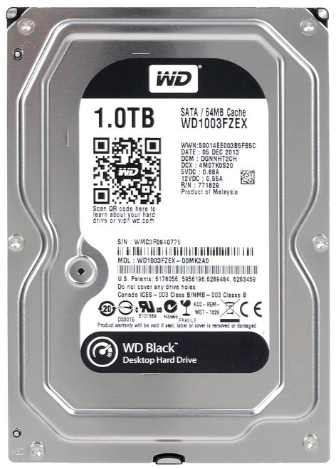 WD1003FZEX-00MK2A0 Western Digital Black 1TB 7200RPM SATA 6Gbps 64MB Cache 3.5-inch Internal Hard Drive