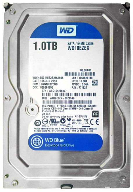 WD10EZEX Western Digital Caviar Blue 1TB 7200RPM SATA 6Gbps 64MB Cache 3.5-inch Internal Hard Drive