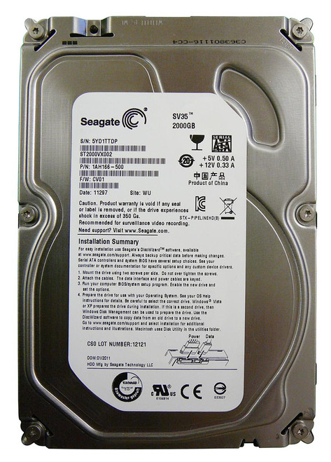 ST2000VX002 Seagate SV35 Series 2TB 5900RPM SATA 6Gbps 64MB Cache