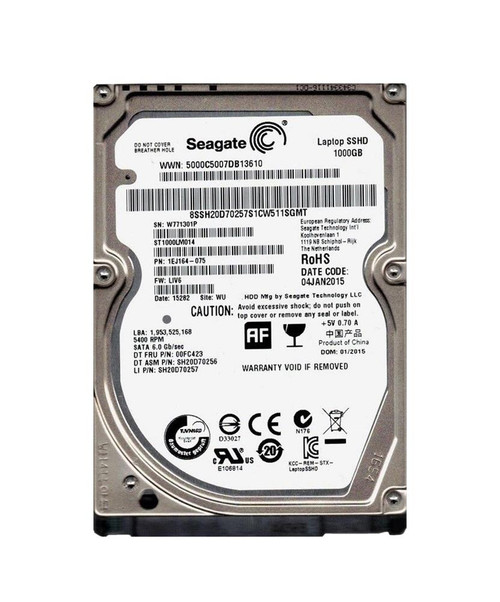 1EJ164-075 Seagate Laptop SSHD 1TB 5400RPM SATA 6Gbps 64MB Cache ...