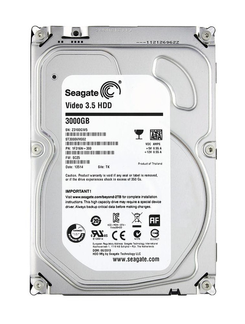 1F316N-300 Seagate Video 3.5 3TB 5900RPM SATA 6Gbps 64MB Cache 3.5-inch  Internal Hard Drive