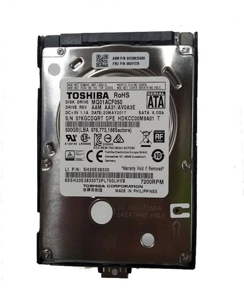 00UP278 Lenovo 500GB 7200RPM SATA 6Gbps 16MB Cache (512e) 2.5-inch Internal Hard Drive