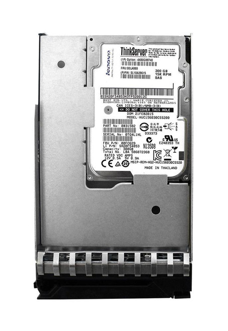 4XB0G88740-A1 Lenovo 300GB 15000RPM SAS 12Gbps Hot Swap 128MB Cache 2.5-inch Internal Hard Drive with 3.5-inch Tray for ThinkServer Gen5