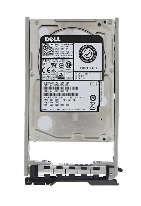 0377CF Dell 300GB 15000RPM SAS 12Gbps Hot Swap 128MB Cache (512n) 2.5-inch Internal Hard Drive