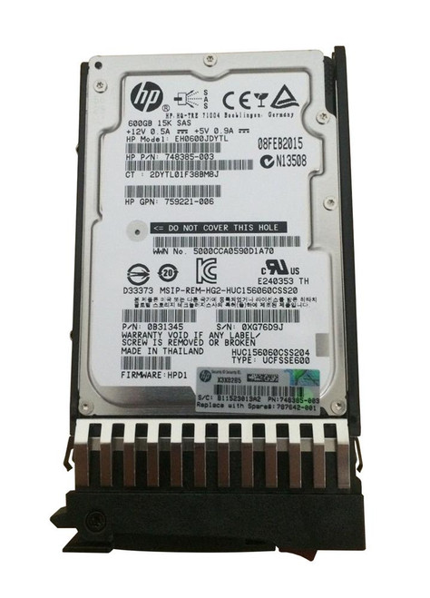 J9F42A HP 600GB 15000RPM SAS 12Gbps Hot Swap 2.5-inch Internal Hard Drive