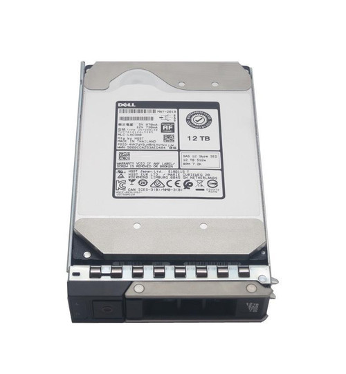 400-AWIT Dell 12TB 7200RPM SAS 12Gbps Nearline Hot Swap 256MB Cache (512e) 3.5-inch Internal Hard Drive with Tray