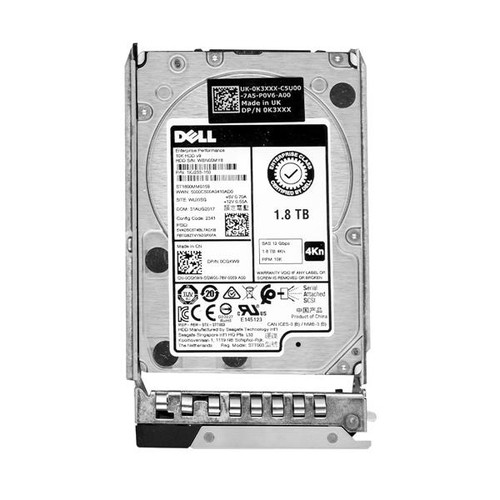 1XJ233-150 Dell 1.8TB 10000RPM SAS 12Gbps Hot Swap (4Kn) 2.5-Inch Internal Hard Drive With Tray