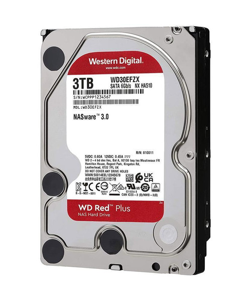 WD30EFZX Western Digital Red Plus NAS 3TB 5400RPM SATA 6Gbps 128MB Cache 3.5-inch Internal Hard Drive