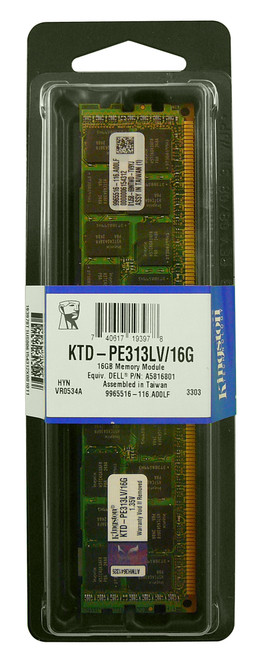 KTD-PE313LV/16G Kingston 16GB PC3-10600 DDR3-1333MHz ECC Registered CL9 240-Pin DIMM 1.35V Low Voltage Memory Module for Dell