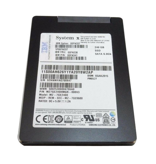 00FN337 IBM 240GB MLC SATA 6Gbps Hot Swap 2.5-inch Internal Solid State Drive (SSD)