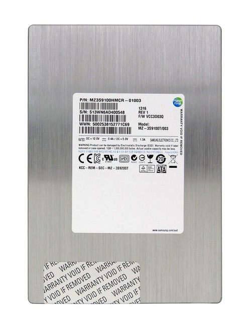 MZ3S9100HMCR-01003 Samsung 100GB SLC SAS 6Gbps 3.5-inch Internal Solid State Drive (SSD) for VNX Series