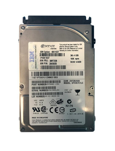 26K5835 IBM 36.4GB 10000RPM Ultra-320 SCSI 80-Pin 8MB Cache 2.5-inch  Internal Hard Drive