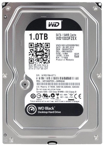 WD1003FZEX-00MK2A0 Western Digital Black 1TB 7200RPM SATA 6Gbps 64MB Cache  3.5-inch Internal Hard Drive