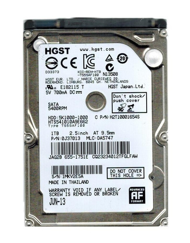 655-1751E Apple 1TB 5400RPM SATA 6Gbps 8MB Cache 2.5-inch Internal