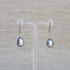 Grey Freshwater Pearl Silver Earrings
