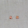 Peach Sapphire Regal Stud Earrings