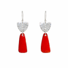 Silver & Rouge Enamel Earrings