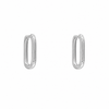 White Gold Paperclip Huggie Earrings