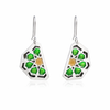 Silver, Green & Black Islamic Motif Earrings