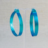 Medium Aqua Titanium Hoop Earrings