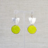 Silver & Chartreuse Enamel Earrings