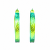 Medium Light Green Titanium Hoop Earrings