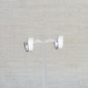 Frosted Silver Huggie Earrings