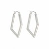 Silver Rhombus Hoop Earrings