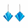 Small Blue Wash Fold Earrings