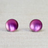 Purple Shine Dome Stud Earrings