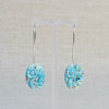 Mineral Blue Glass Floral Earrings