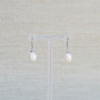 White Pearl Silver Drop Earrings