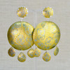 Gold & Blue Textured Titanium Earrings