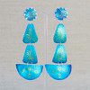 Gold & Blue Shape Dangle Earrings