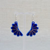 Navy Porcelain Fan Earrings