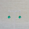 Green Flower Glass Earrings