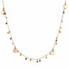 Ruby, Diamond & Sapphire Droplet Necklace