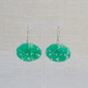 Green Glass Floral Earrings