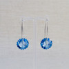 Pale Blue Crystal Flower Earrings